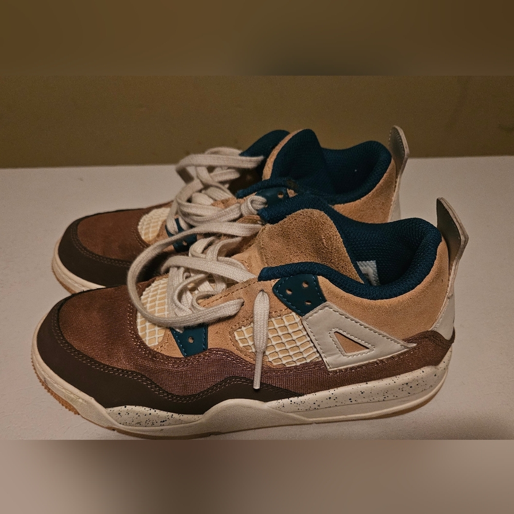 Boys' Jordan 4 Retro PC Cacao Wow / Geode  Teal - Ale Brown - Size 2